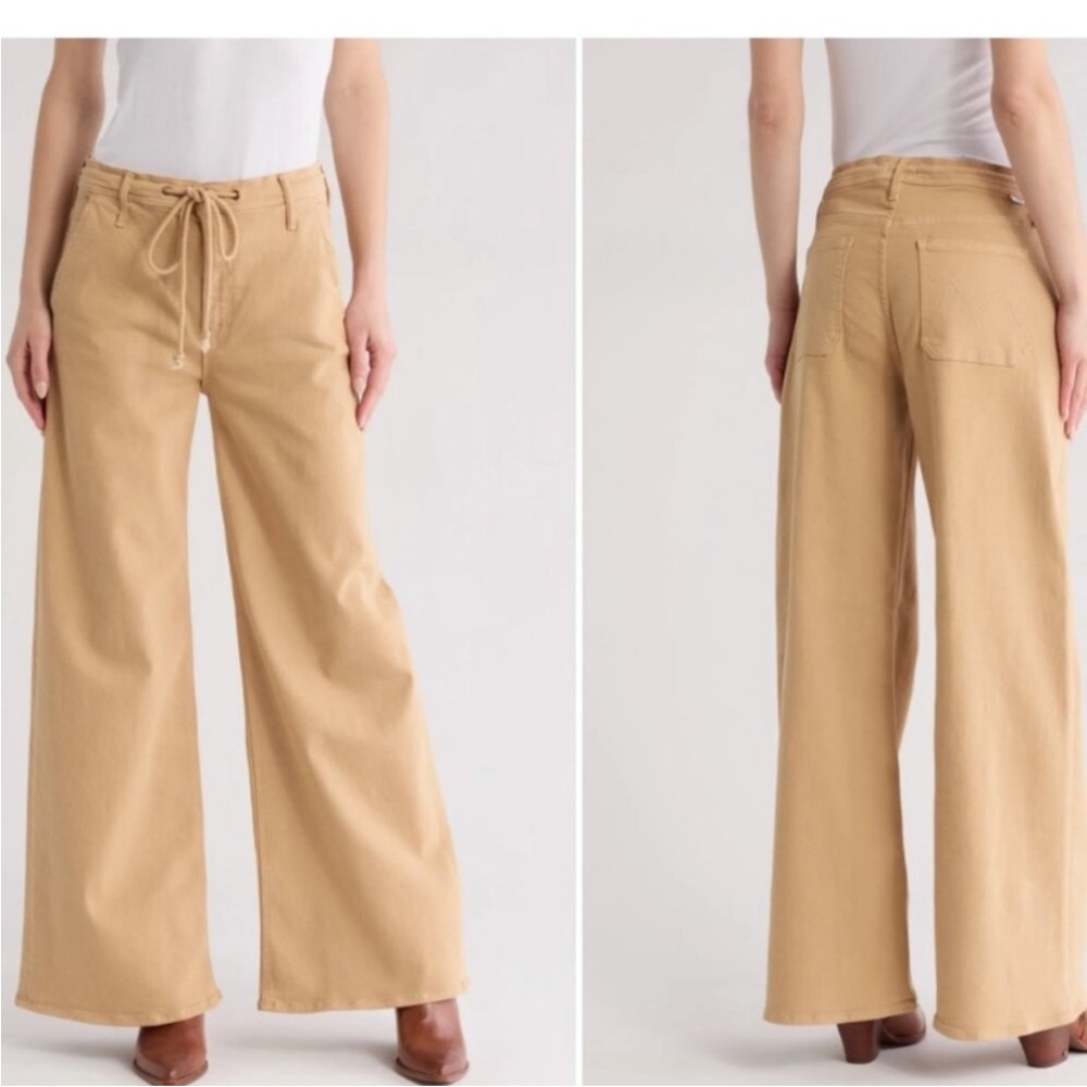 MOTHER Women's Tan Wide-Leg Jeans